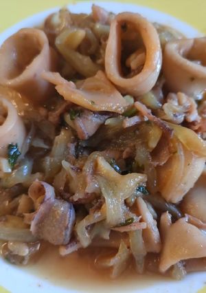 Una foto de Calamars amb ceba
