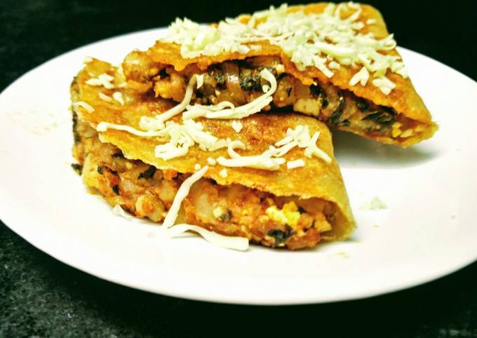 Easiest Way to Make Speedy Moong dal Chilla Quesadilla