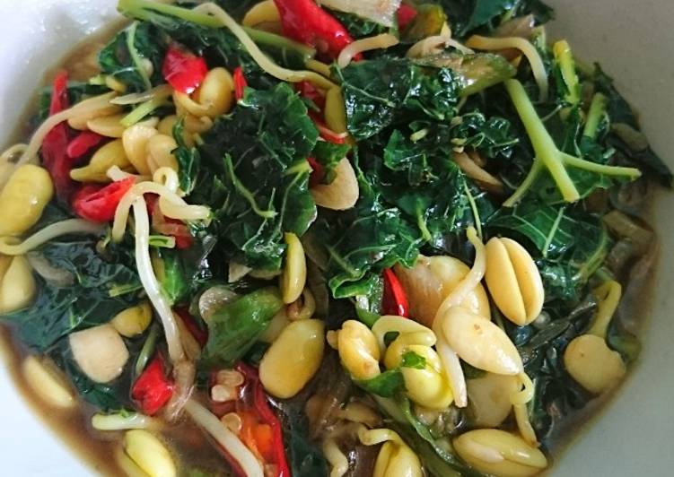 Resep Tumis daun pepaya dan kecambah kedelai, Lezat