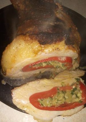 Una foto de Bola de lomo de cerdo rellena a la parrilla