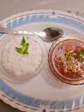 Aloo matar in red gravy