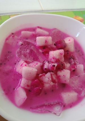Foto resep Es buah naga campur belewah