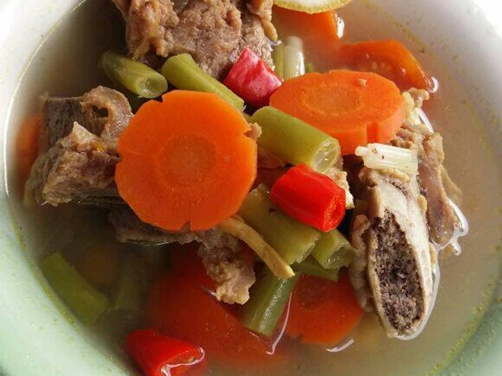 Langkah Mudah untuk Membuat Resep Iga sapi kuah asem2 + Sayur Anti Ribet, Enak Banget