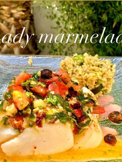 Une photo de Dos de cabillaud cuisson basse température sauce vierge