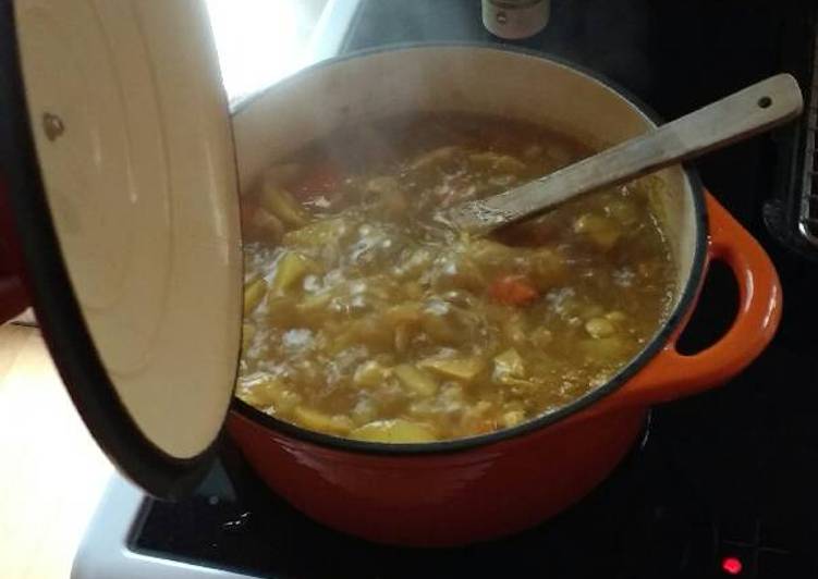 Step-by-Step Guide to Prepare Perfect Curried potato and chicken soup