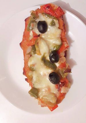 Une photo de Tartines de pain aux légumes et mozzarella