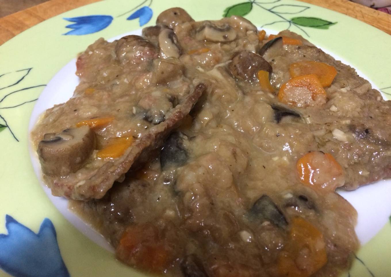 Fricandó de ternera con shiitake