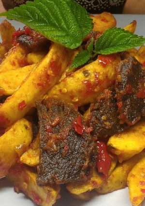 Foto resep Dendeng sapi+kentang sambalado mudah, praktis,nikmat...