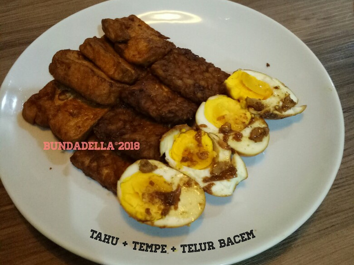 Ini dia! Resep membuat Tempe + Tahu + Telur Bacem  gurih