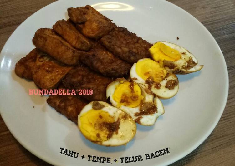 Tempe + Tahu + Telur Bacem