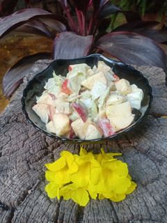 A picture of Apple and cabbage salad.