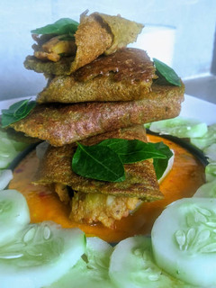 A picture of Moong Dal Veggie Stuffed Chilla.