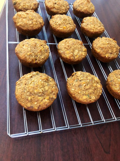 A picture of Carrot Banana Muffins (no eggs).