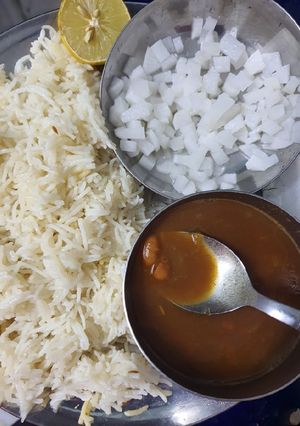 A picture of Rajma Rice with reddish.