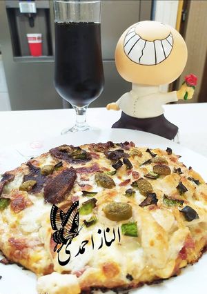 عکسی از دستور پیتزا میکس مرغ و گوشت