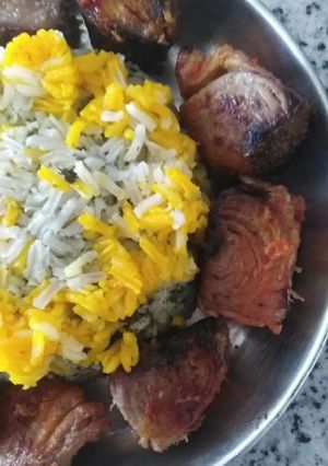 عکسی از دستور سبزی پلو ماهی