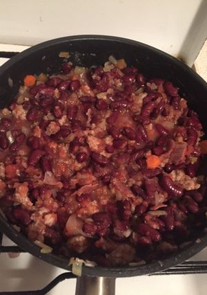 O poză a rețetei Fasole cu carne tocată.