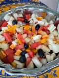Salade multicolore à la pastèque et melon d'Espagne