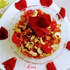 A picture of Microwave carrot halwa.