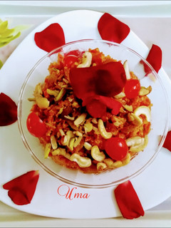 A picture of Microwave carrot halwa.