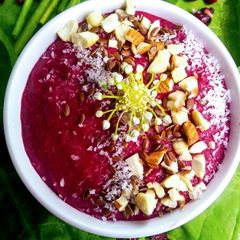 Beet banana smothie A picture of Beet banana smothie.