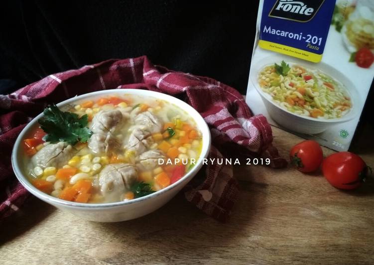 Langkah Mudah untuk Menyiapkan Sup Sayur Baso Macaroni yang Enak
