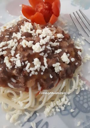 Foto resep #bikinramadhanberkesan#23#spaghetti bolognese pasta tomat asli#