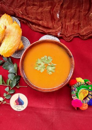 A picture of Fajeto (Gujarati Mango Kadhi).