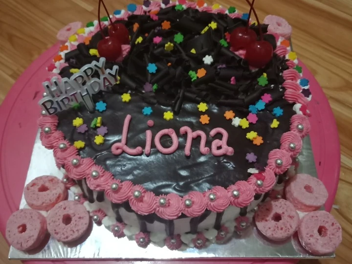 Cara Simple Menyiapkan Resep  Tart Ultah Simple Base Cake Brownies Coklat yang Menggugah Selera, Sempurna