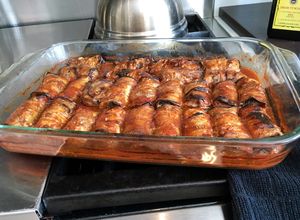 Una foto de Rollitos de Berenjena