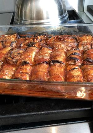 Una foto de Rollitos de Berenjena