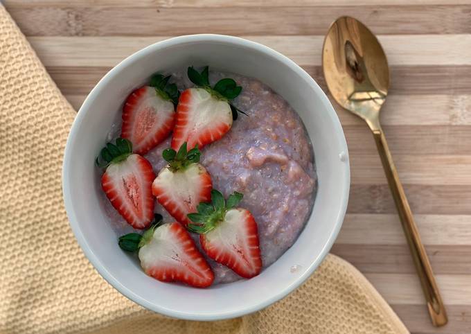 Avena de fresa con claras Receta de poramoralhambre- Cookpad