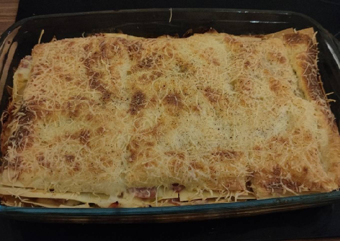 Lasagnes asperges vertes, jambon blanc et béchamel