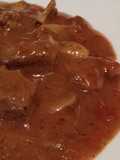Guiso de Secreto Ibérico de Cerdo a la Cerveza con Portobellos