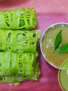 Foto resep Roti jala pandan kuah kinca durian