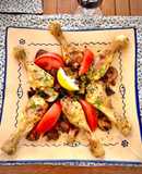 Muslitos de pollo al curry con portobellos en freidora de aire