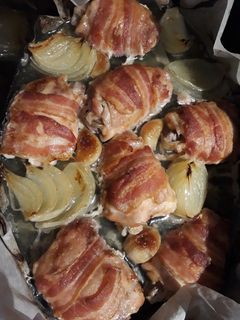 Baconbe tekert csirkecomb recept fotója
