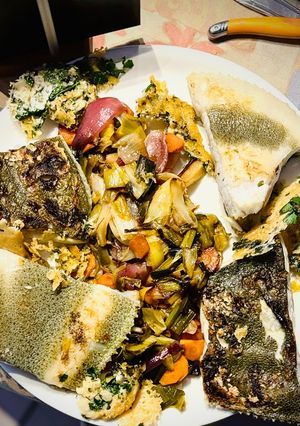 Une photo de L’endive façon Turbot aux tuiles de Parmesan