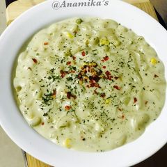 Creamy & Cheesy Mayonnaise Pasta 🍝 A picture of Creamy & Cheesy Mayonnaise Pasta 🍝.