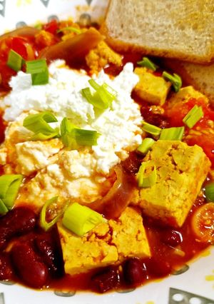 A picture of Red Tofu Stew (Vegetarian).