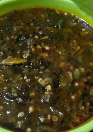 A picture of Okro soup.