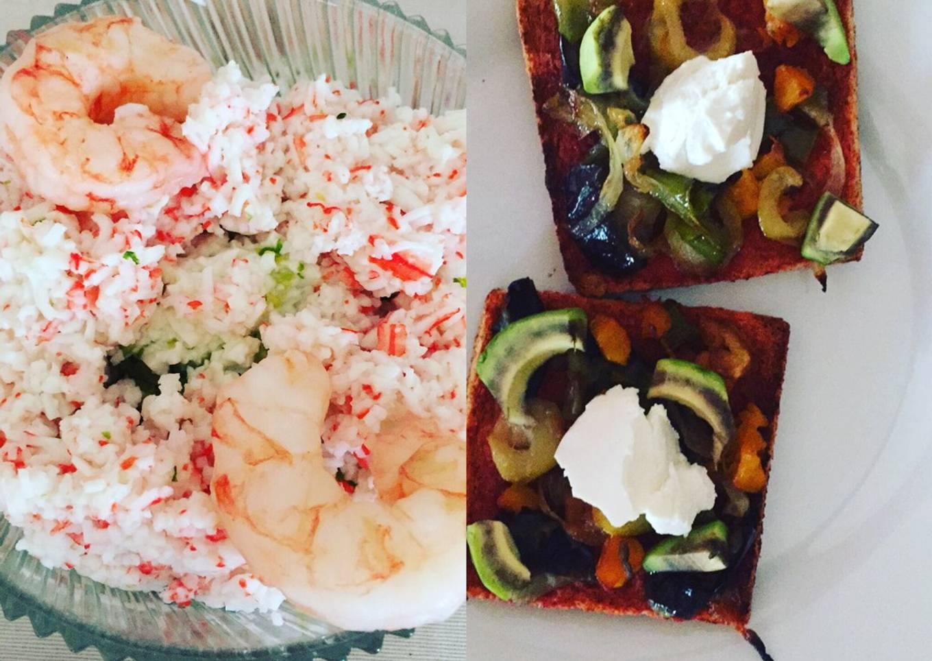 Ensalada y pizzita casera