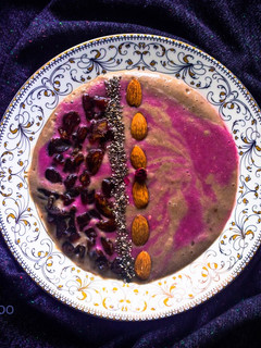 A picture of Banana date pomegranate smoothie.