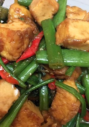 Foto resep Tumis Tahu Tombak Kecap/bunga bawang