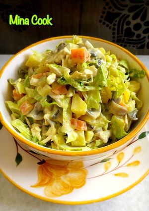 عکسی از دستور سالاد مرغ و سبزیجات(شام سبک و سالم)