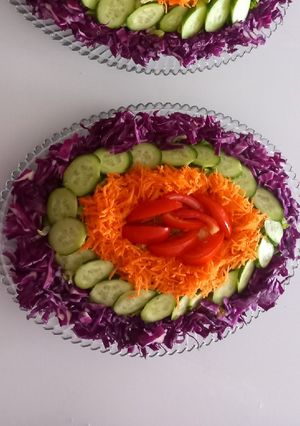 عکسی از دستور ایده تزیین سالاد🥬🥒🍅🥕