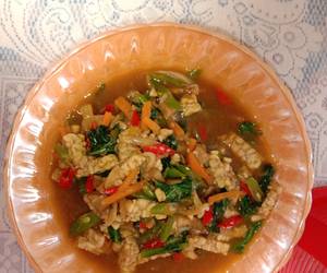 Ini Caranya Tumis tempe buncis  ebi  bakso Gurih Mantul