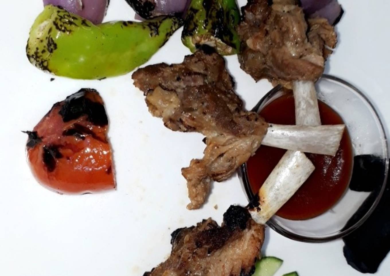 Bbq chops with veggies