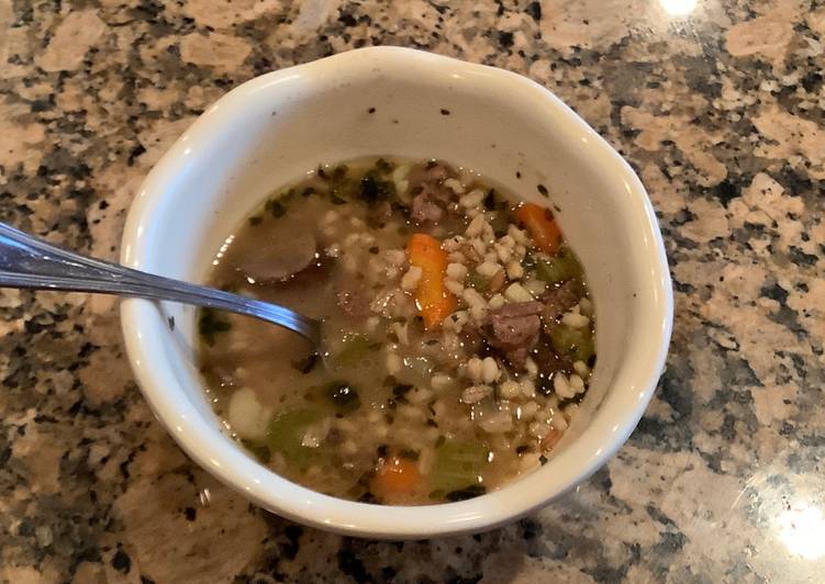 Recipe: Yummy Beef and Barley soup