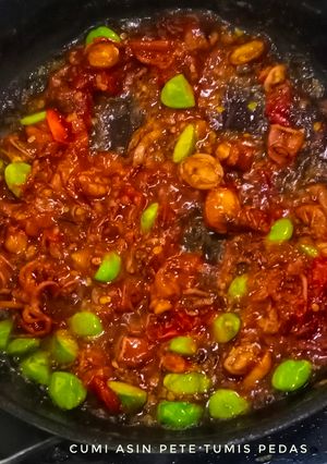 Foto resep # 160 : Cumi Asin Pete Tumis Pedas